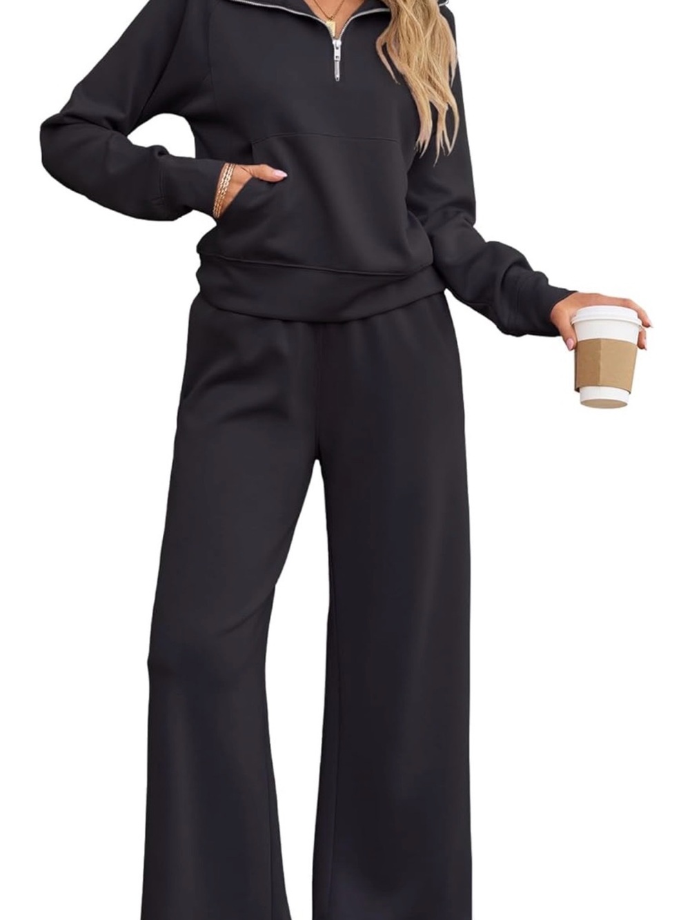 Women's 2 Piece Sweatsuit Outfits 2025 Fall Casual Tracksuit Sweat Lounge Sets.